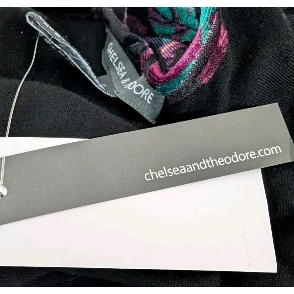 Chelsea & Theodore Floral Velvet Cocoon Kimono Cardigan Size L